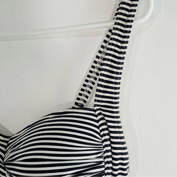 Bond-eye Australia Black White Stripe Pinup Padded Top One Piece Swim 8 - Picture 9 of 13